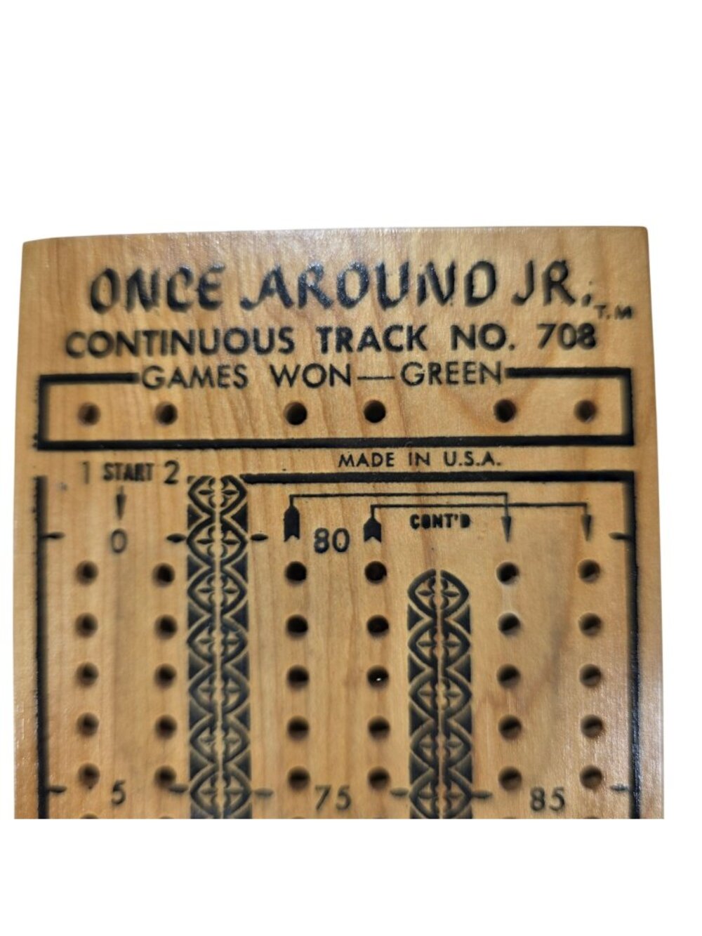 Pleasantime Cribbage Board Once Around Jr. Continuous Track No. 708 mcm game